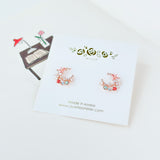 Rose Gold Mallow Moon Earrings