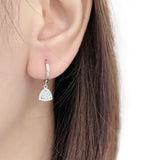 Trillion Diamond Huggie Hoop Earrings