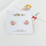 Rose Gold Teddy Moonlight Earrings