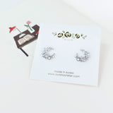 Silver Mallow Moon Earrings