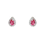 Ruby Tear Drop Diamond Earrings