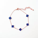 Navy Vanya Clover Bracelet