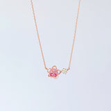 Rose Gold Aurora Snowflower Necklace