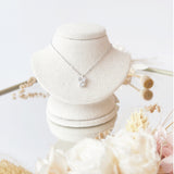 Silver Ribbon Kiss Necklace