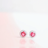 Ruby Solitaire Diamond Earrings