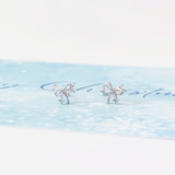 Silver Starlight Ribbon Earrings