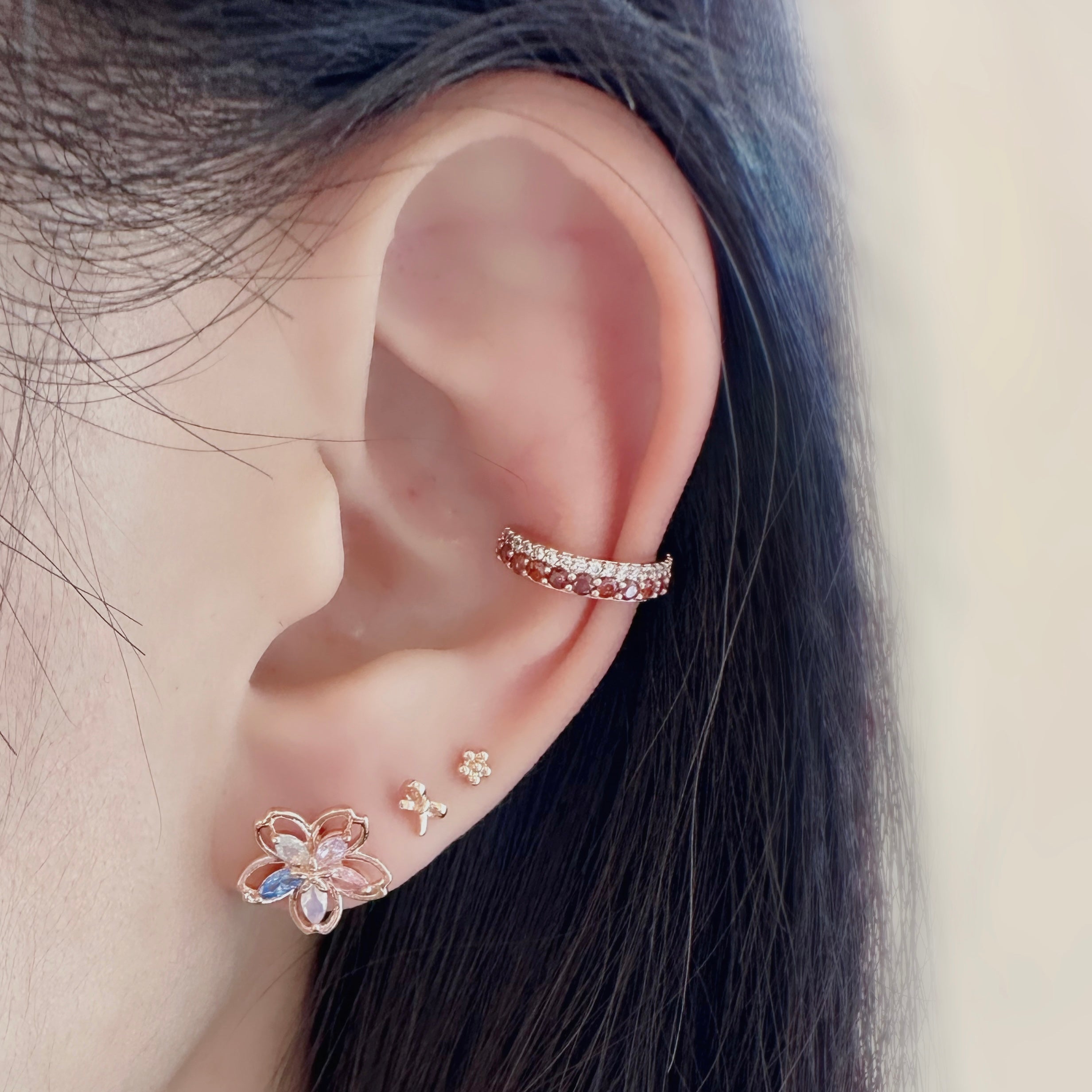 Rose Gold Felicity Ear Cuff Made in Korea No Piercing Required Aurelia Atelier