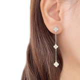 Silver Vanya Diamond Clover Earrings