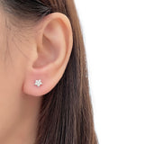 Silver Pearly Star Earrings