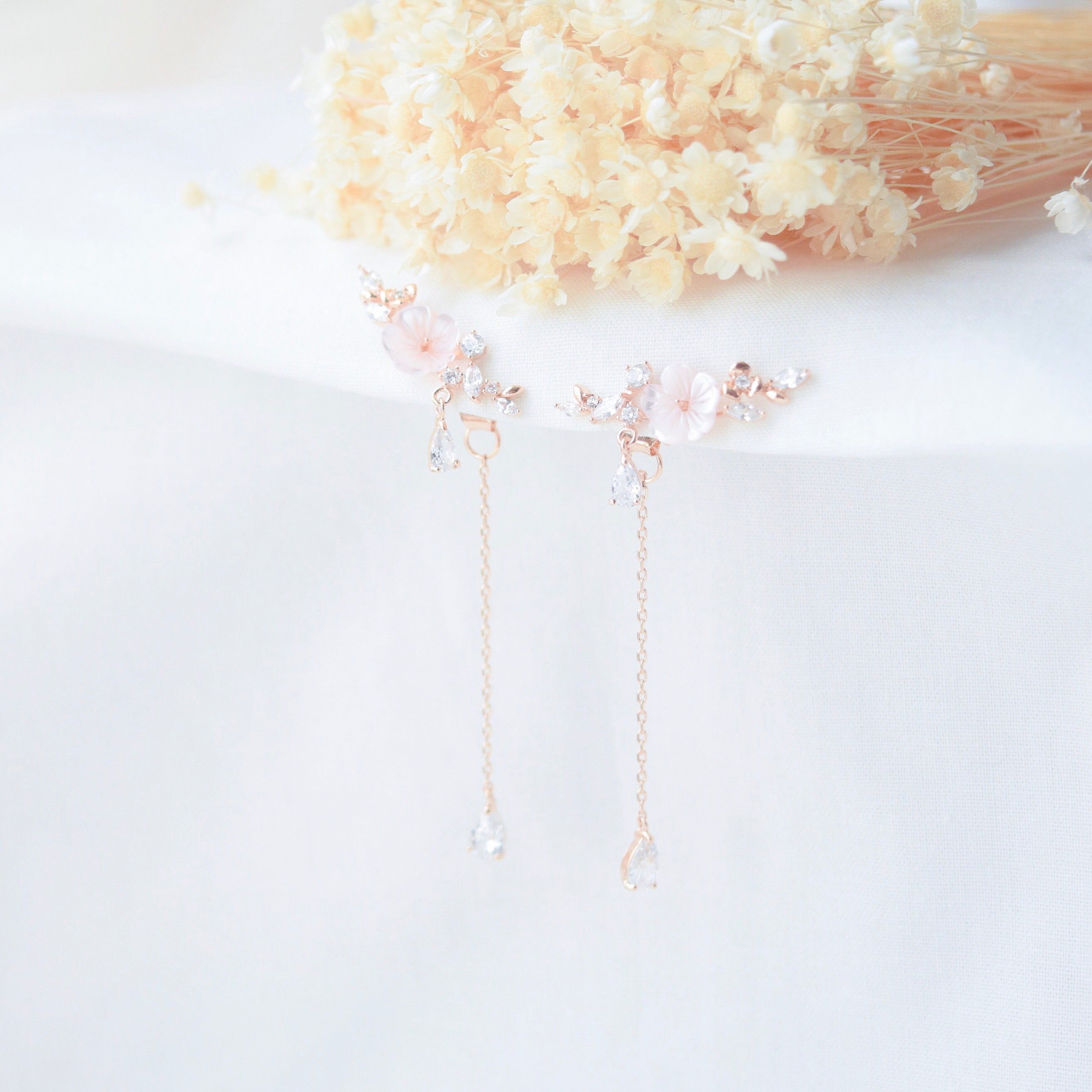 Made in Korea Earrings Korean Anting Cubic Zirconia Bride Bridal Dinner 925 Sterling Silver Accessory Fashion Fancy Stylish Costume Jewellery Online Malaysia Shopping Trendy Accessories Daily Wear Jewelry Dainty Minimalist Delicate Clip On Earrings No Piercing Special Perfect Gift From Heart For Your Loved One Sakura さくら