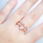 Rose Gold  Ring Korea Made Earrings Cubic Zirconia Stone 925 Silver Daily Wear Cincin Adjustable Jewellery Surprise Gifts For Your Girlfriend