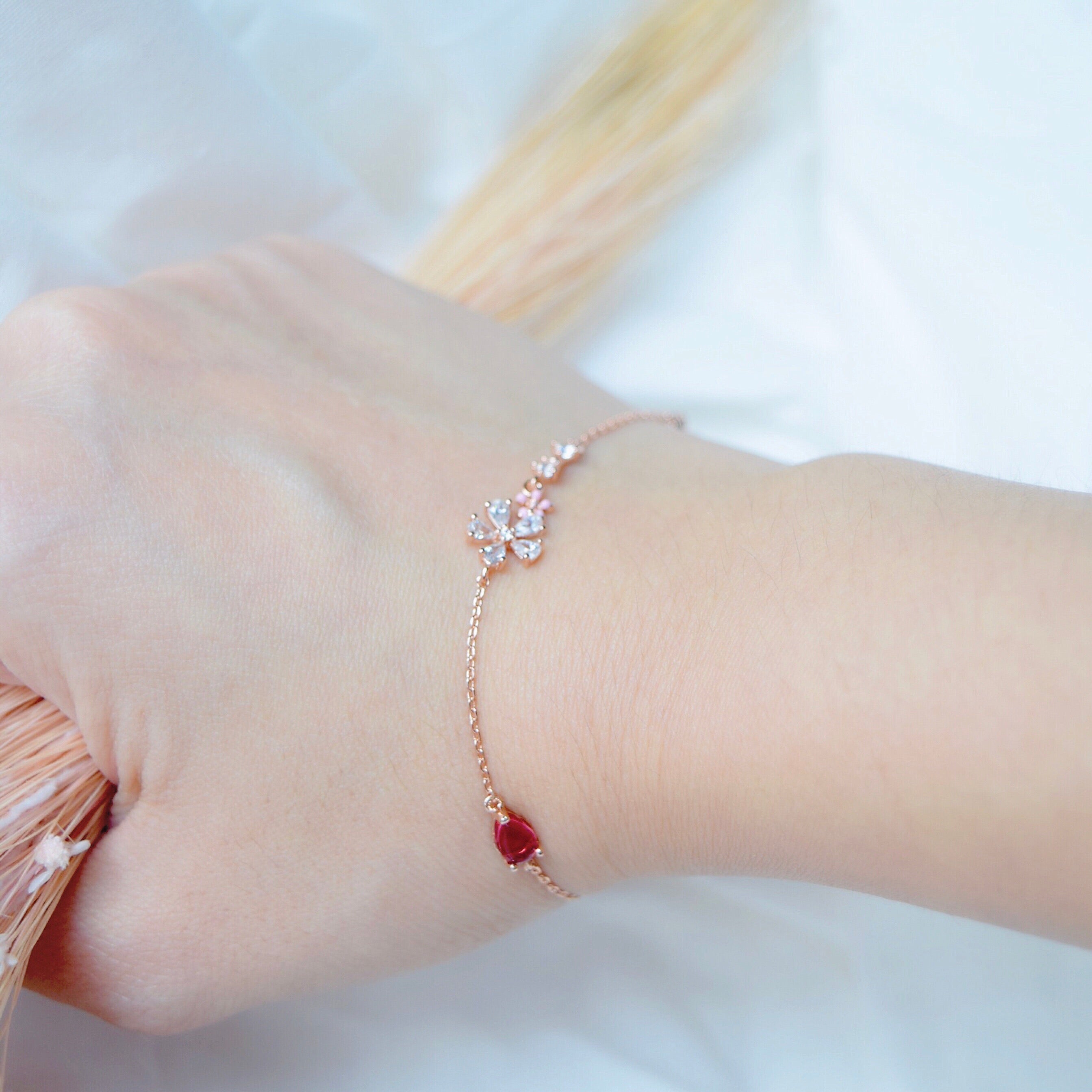 Rose Gold Made in Korea Bracelet Korean Gelang Tangan Cubic Zirconia Bride Bridal Dinner Rhodium Plated Accessory Fashion Fancy Stylish Jewellery Online Malaysia Shopping Trendy Accessories Daily Wear Jewelry Dainty Minimalist Delicate Special Perfect Gift From Heart For Your Loved One