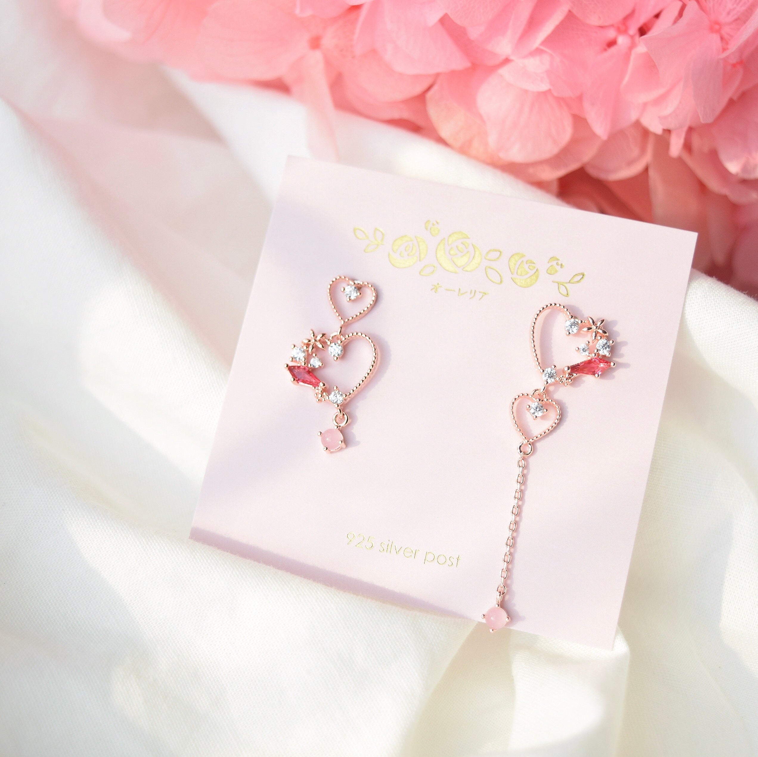 Rose Gold Korea Made Earrings Korean Jewellery Jewelry Local Brand in Malaysia Cubic Zirconia Dainty Delicate Minimalist Jewellery Jewelry Bridal Bride Clip On Earrings 925 Sterling Silver