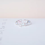  Silver Ring Korea Made Earrings Cubic Zirconia Stone 925 Silver Daily Wear Cincin Adjustable Gift For Girls Surprise