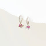Silver Heart Huggie Hoop Earrings