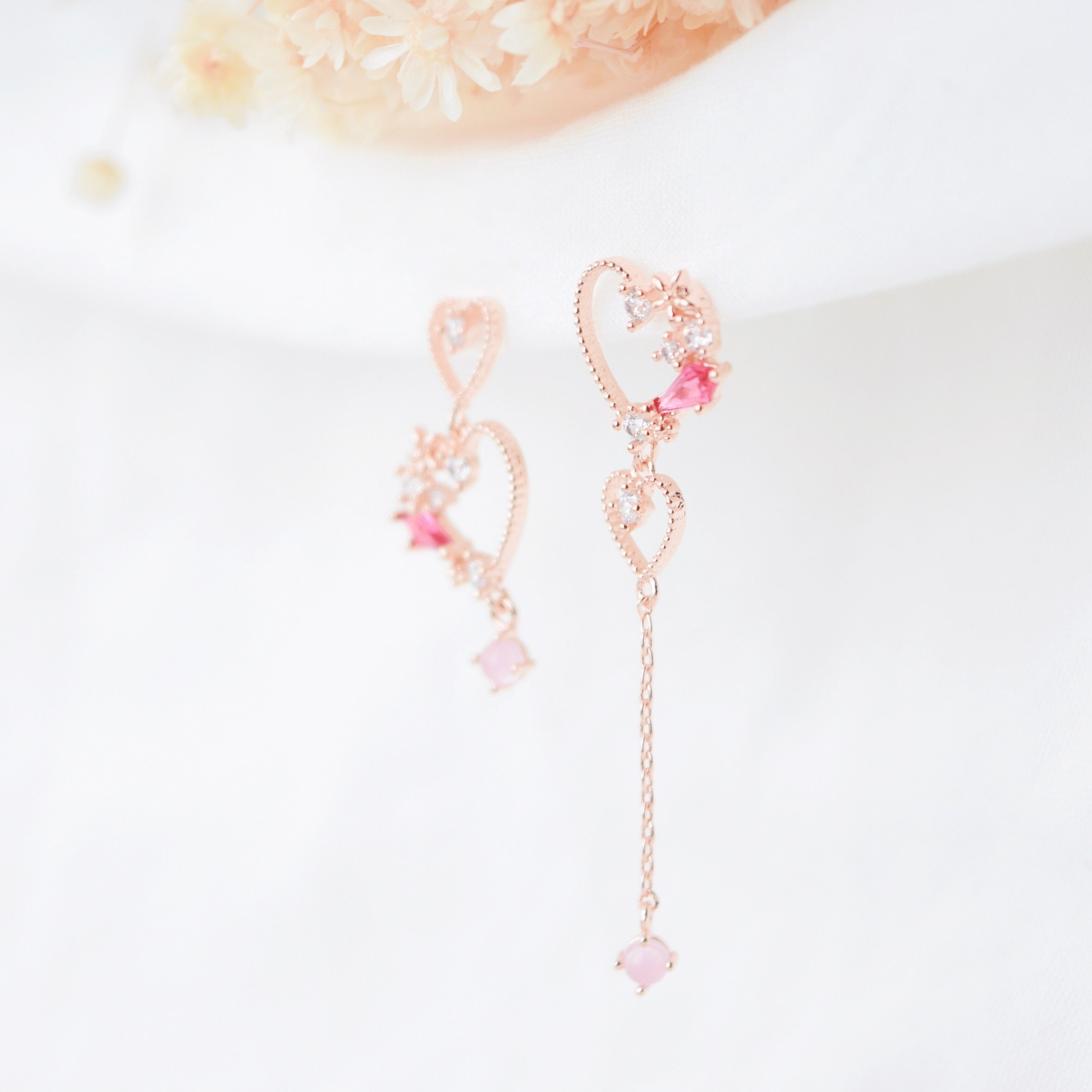 Rose Gold Korea Made Earrings Local Brand in Malaysia Cubic Zirconia Dainty Delicate Minimalist Jewellery Jewelry Bridal Bride Clip On Earrings 925 Sterling Silver