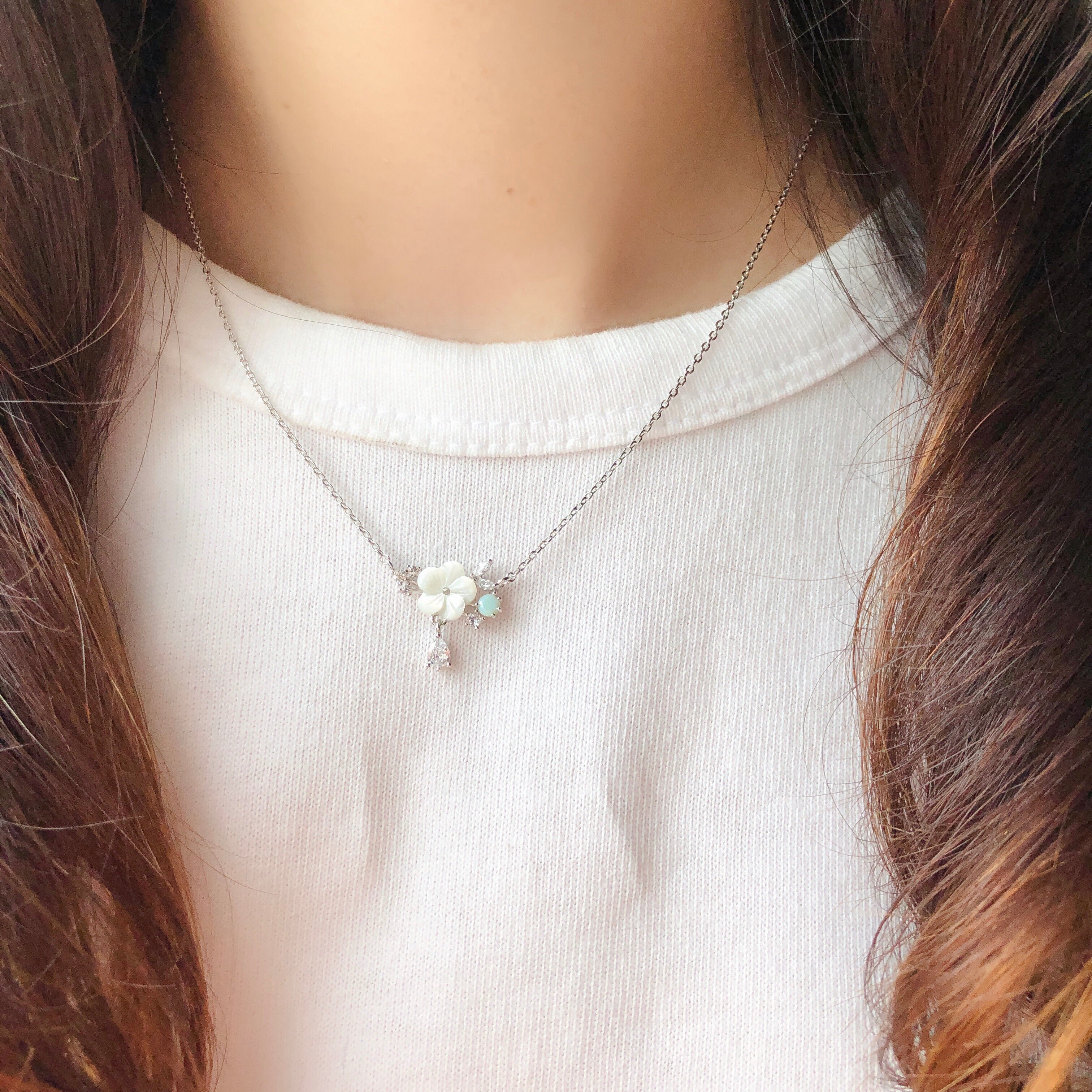 Silver Rue Necklace Made in Korea Dainty Jewellery – Aurelia