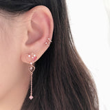 Rose Gold Korea Made Earrings Korean Jewellery Jewelry Local Brand in Malaysia Cubic Zirconia Dainty Delicate Minimalist Jewellery Jewelry Bridal Bride Clip On Earrings 925 Sterling Silver