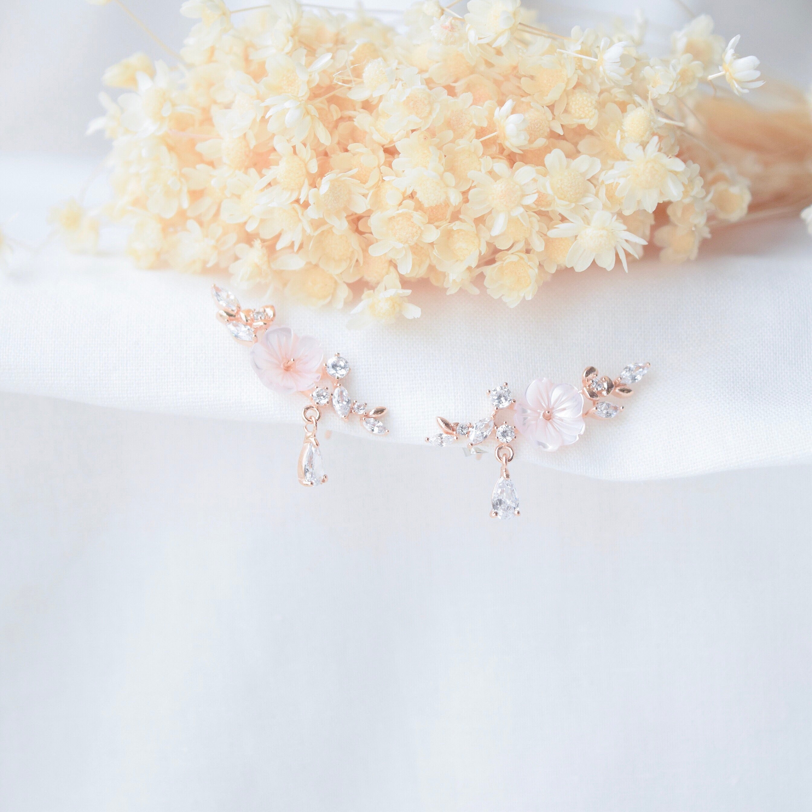 Made in Korea Earrings Korean Anting Cubic Zirconia Bride Bridal Dinner 925 Sterling Silver Accessory Fashion Fancy Stylish Costume Jewellery Online Malaysia Shopping Trendy Accessories Daily Wear Jewelry Dainty Minimalist Delicate Clip On Earrings No Piercing Special Perfect Gift From Heart For Your Loved One Sakura さくら