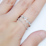 Silver Ring Korea Made Earrings Cubic Zirconia Stone 925 Silver Daily Wear Fashion Cincin Jewellery Stylish Adjustable Unique Gift