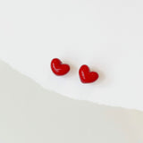 Red Blooming Heart Earrings