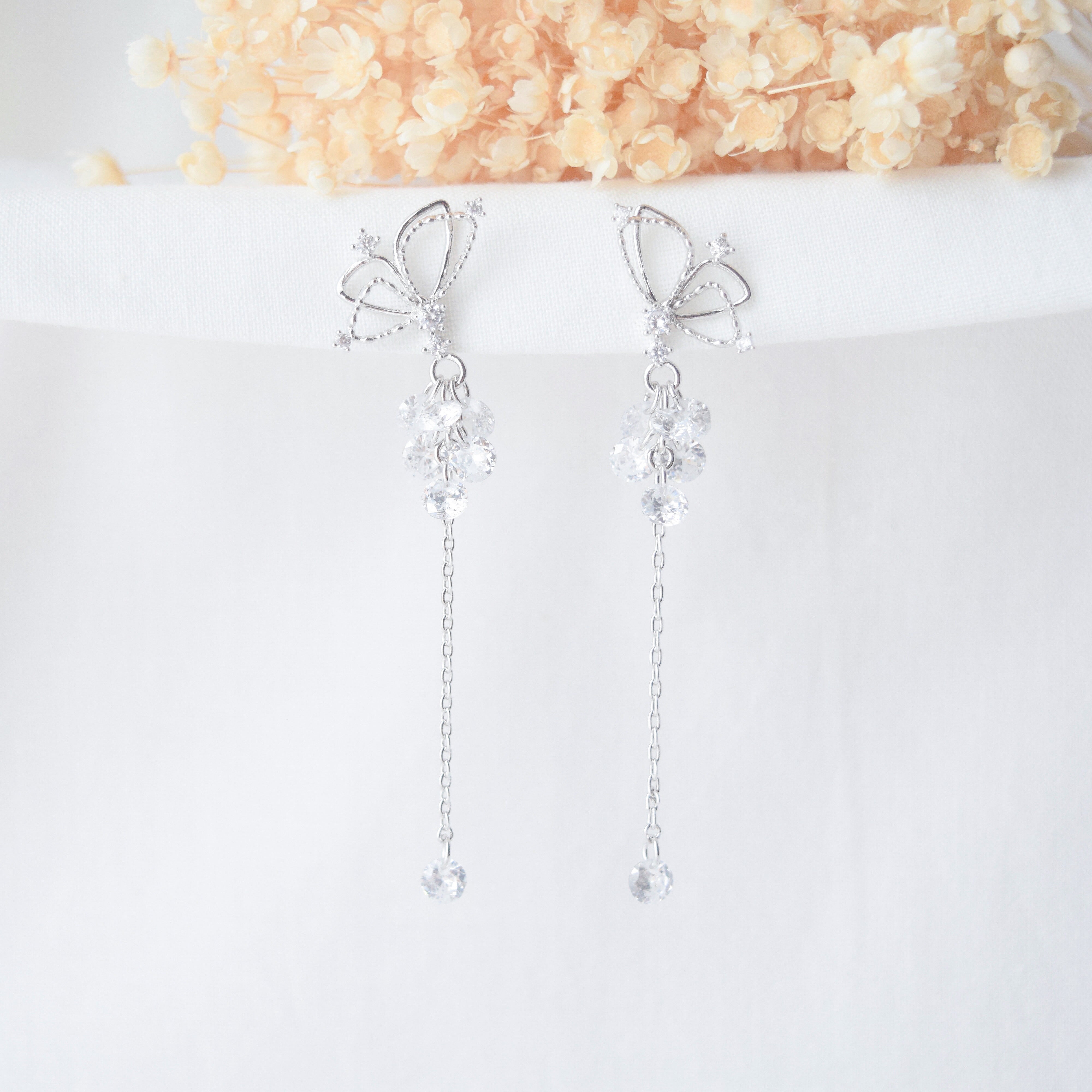 Silver Magic Butterfly Earrings | Made in Korea | Dainty Jewellery ...