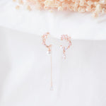 Rose Gold Made in Korea Earrings Korean Anting Cubic Zirconia Bride Bridal Dinner 925 Sterling Silver Accessory Fashion Fancy Stylish Costume Jewellery Online Malaysia Shopping Trendy Accessories Daily Wear Jewelry Dainty Minimalist Delicate Clip On Earrings No Piercing Special Perfect Gift From Heart For Your Loved One