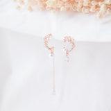 Rose Gold Made in Korea Earrings Korean Anting Cubic Zirconia Bride Bridal Dinner 925 Sterling Silver Accessory Fashion Fancy Stylish Costume Jewellery Online Malaysia Shopping Trendy Accessories Daily Wear Jewelry Dainty Minimalist Delicate Clip On Earrings No Piercing Special Perfect Gift From Heart For Your Loved One