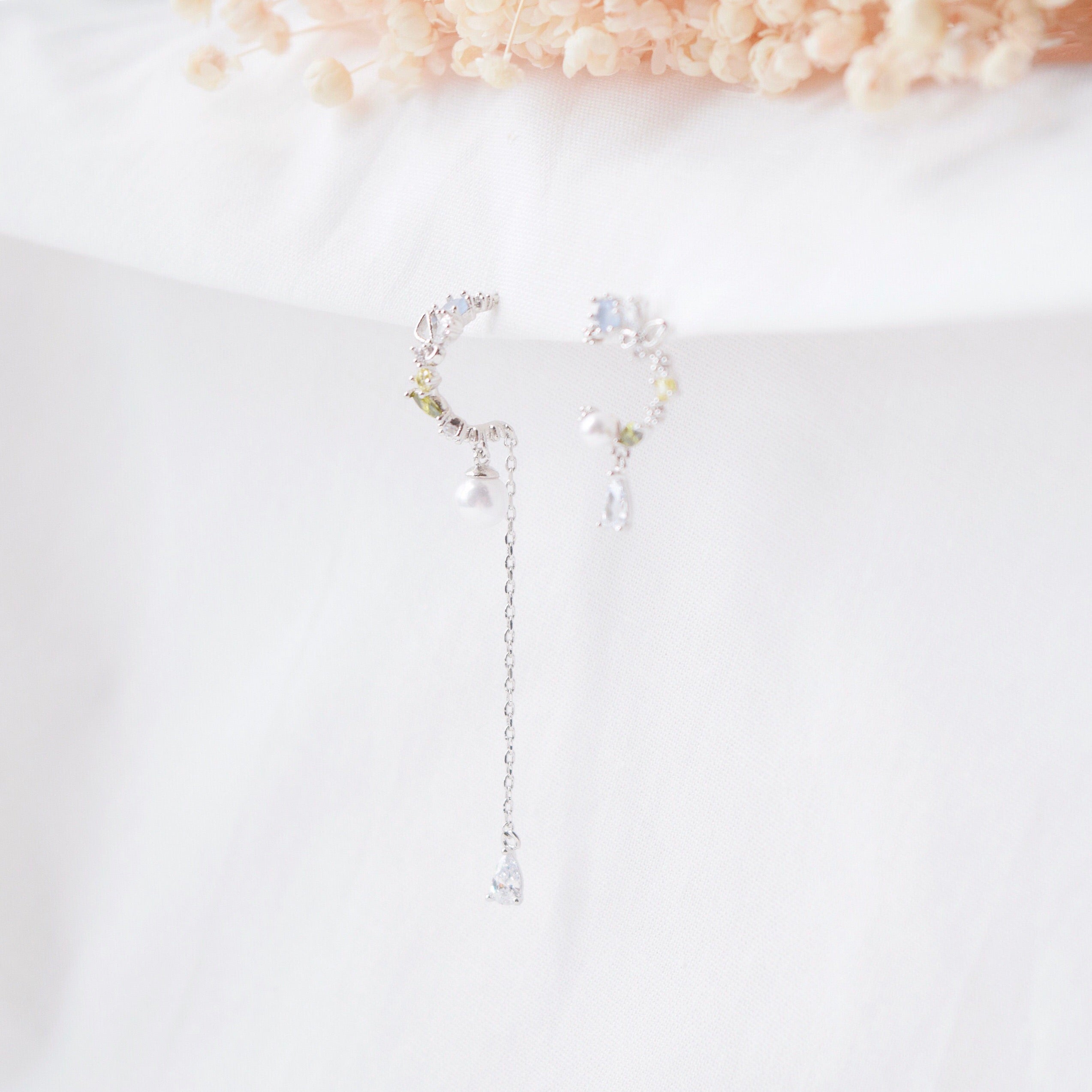 Made in Korea Earrings Korean Anting Cubic Zirconia Bride Bridal Dinner 925 Sterling Silver Accessory Fashion Fancy Stylish Costume Jewellery Online Malaysia Shopping Trendy Accessories Daily Wear Jewelry Dainty Minimalist Delicate Clip On Earrings No Piercing Special Perfect Gift From Heart For Your Loved One