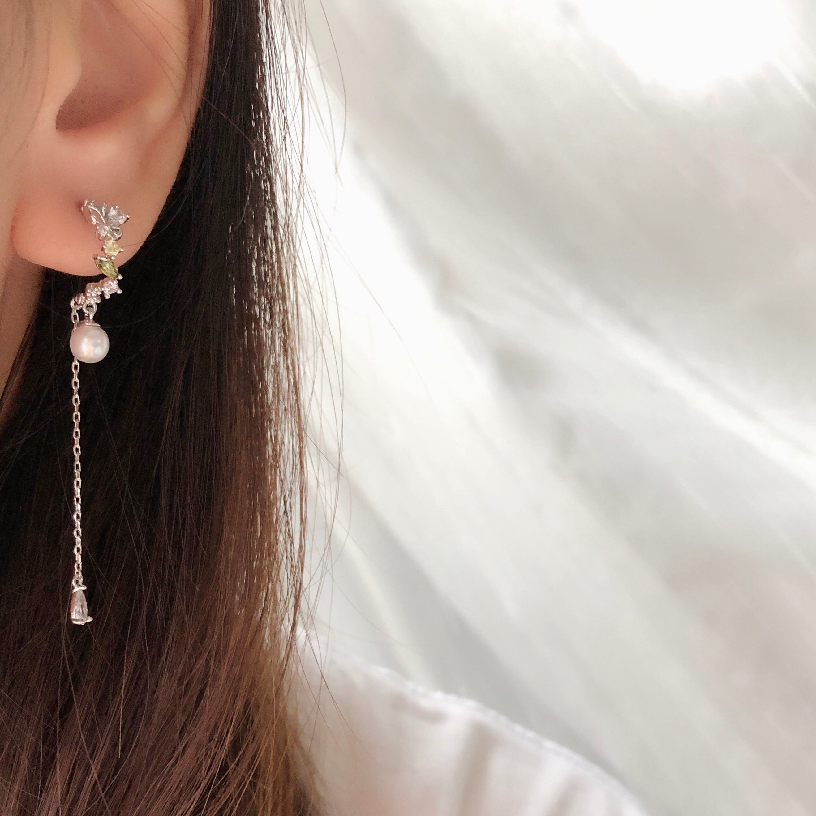 Made in Korea Earrings Korean Anting Cubic Zirconia Bride Bridal Dinner 925 Sterling Silver Accessory Fashion Fancy Stylish Costume Jewellery Online Malaysia Shopping Trendy Accessories Daily Wear Jewelry Dainty Minimalist Delicate Clip On Earrings No Piercing Special Perfect Gift From Heart For Your Loved One