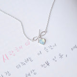 Silver Made in Korea Necklace Korean Rantai Leher Cubic Zirconia Bride Bridal Dinner Rhodium Plated Accessory Fashion Fancy Stylish Jewellery Online Malaysia Shopping Trendy Accessories Daily Wear Jewelry Dainty Minimalist Delicate Special Perfect Gift From Heart For Your Loved One