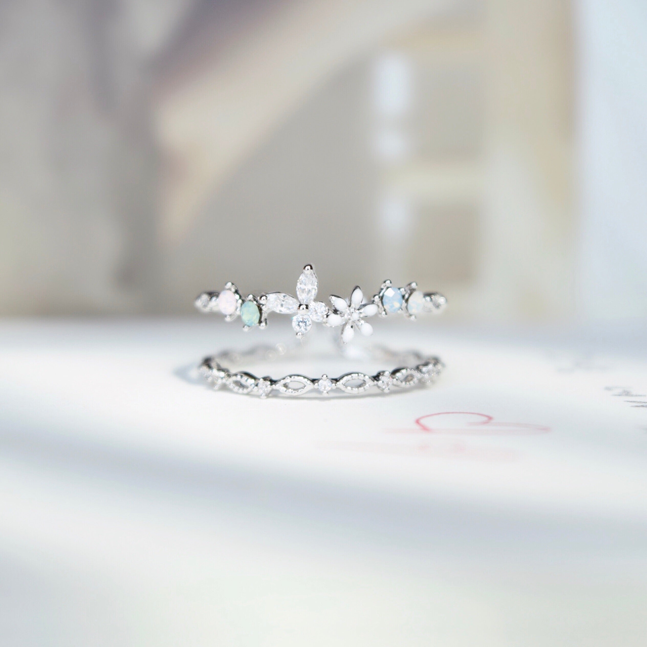 Silver Ring Korea Made Earrings Cubic Zirconia Stone 925 Silver Daily Wear Fashion Cincin Jewellery Stylish Adjustable Unique Gift