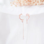 Rose Gold Made in Korea Earrings Korean Anting Cubic Zirconia Bride Bridal Dinner 925 Sterling Silver Accessory Fashion Fancy Stylish Costume Jewellery Online Malaysia Shopping Trendy Accessories Daily Wear Jewelry Dainty Minimalist Delicate Clip On Earrings No Piercing Special Perfect Gift From Heart For Your Loved One
