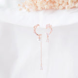 Rose Gold Made in Korea Earrings Korean Anting Cubic Zirconia Bride Bridal Dinner 925 Sterling Silver Accessory Fashion Fancy Stylish Costume Jewellery Online Malaysia Shopping Trendy Accessories Daily Wear Jewelry Dainty Minimalist Delicate Clip On Earrings No Piercing Special Perfect Gift From Heart For Your Loved One
