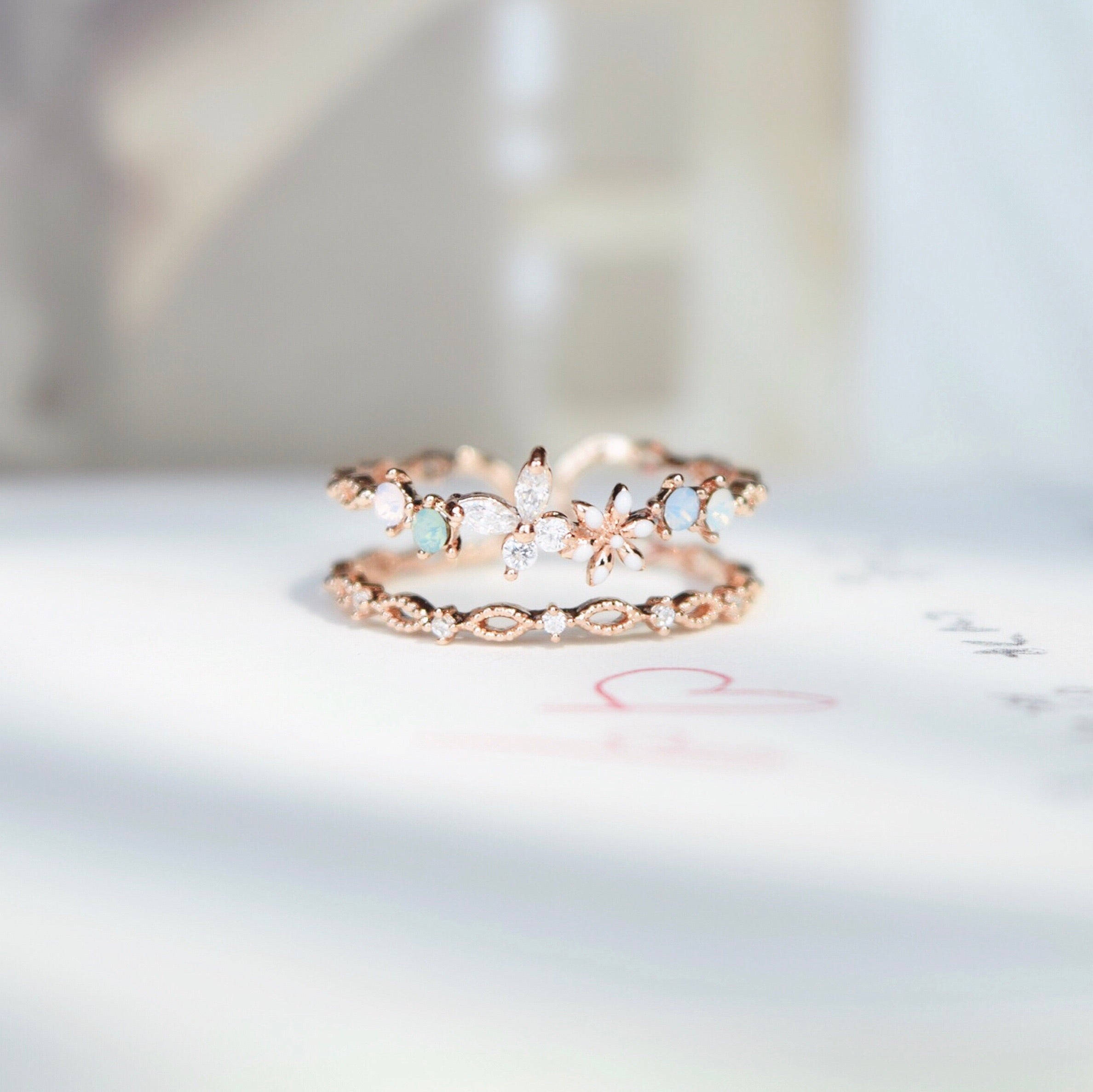 Rose Gold Ring Korea Made Rings Cubic Zirconia Stone 925 Silver Daily Wear Cincin Adjustable Gift For Her Surprise Jewellery Jewelry Malaysia Accessory