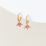 Rose Gold Heart Huggie Hoop Earrings