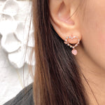 Rose Gold Korea Made Earrings Local Brand in Malaysia Minimalist Dainty 925 Sterling Silver Cubic Zirconia Clip On Earrings Wedding Earrings