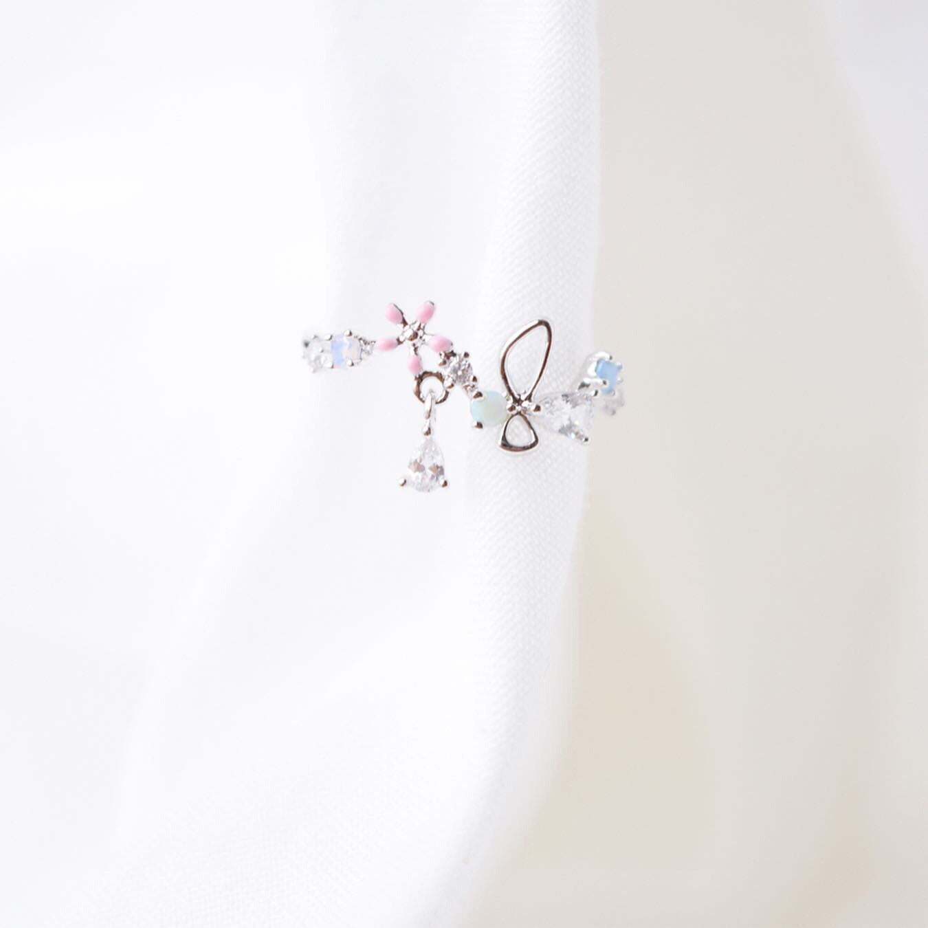 Rose Gold Ring Korea Made Earrings Cubic Zirconia Stone 925 Silver Daily Wear Stylish Cincin Adjustable Jewellery Perfect Surprise Gift For Your Loved One