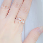Rose Gold Ring Korea Made Earrings Cubic Zirconia Stone 925 Silver Daily Wear Cincin Adjustable Gift For Her Surprise